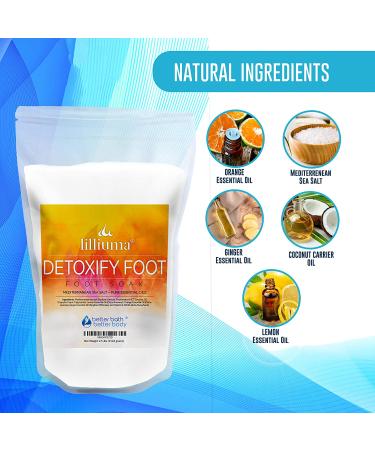 Detoxify Foot Soak 40oz with Mediterranean Sea Salt, Lemon, Orange & Ginger Essential Oils - Natural Ingredients - 2.5lb Pack - Buy Online on GoSupps.com