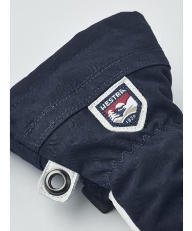 Hestra Army Leather Heli Ski Junior Mitt | Waterproof Insulated 3-Finger Kids Gloves - Navy 5 - Buy Online on GoSupps.com