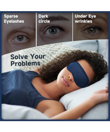 Castor Oil Pack for Eyes - Reusable Eye Mask for Eyelash & Eyebrow Growth | Adjustable Cotton Pad (Navy Blue - Buy Online on GoSupps.com