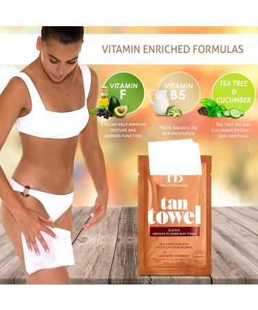 Dark Skin Tan Towels - Half-Body 10 Pack for Flawless Self Tanning - Streak-Free Sunless Tanning Wipes - Buy Online on GoSupps.com
