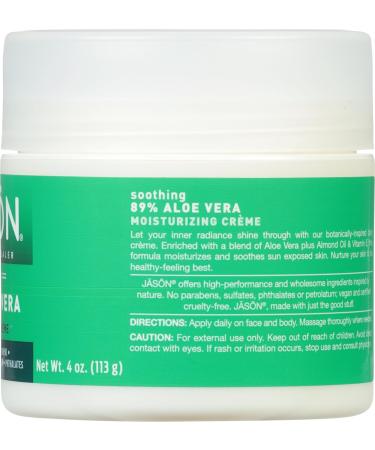 Jason Soothing Aloe Vera 89% Moisturizing Creme 4 oz - Hydrating Skin Care (Pack of 1) - Buy Online on GoSupps.com