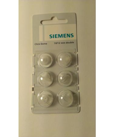 Siemens Click Dome 10/12 mm Double For RIC Hearing Aids - 6 Domes Each