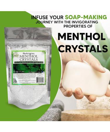 Buy 100% Pure Organic Menthol Crystals - Natural Spa Quality | 4OZ Resealable Bag - International Shipping Available - Buy Online on GoSupps.com