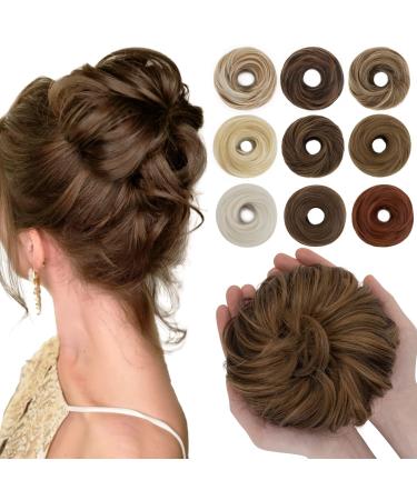 Sego hair part with rubber band Large dutt hair parts hair tie with hair hair extension ponytail braid hair bun for women (55 g) dark brown & coffee brown