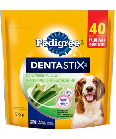 PEDIGREE DENTASTIX Oral Care Adult Dog Treats for Medium Dogs - Fresh Flavour 40 Sticks | PEDIGREE BREATHBUSTER Biscuit Treats for Dogs Medium or Large 500g Pouch Fresh 2 Piece Set Dog Treats + Biscuit Treats - Buy Online on GoSupps.com