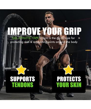 QZL Athletic Tape - 6 Rolls 100% Cotton Medical Bandage for Ankle & Wrist | Sports Grip Tape for Hockey Boxing Volleyball Football - Gen II - Buy Online on GoSupps.com