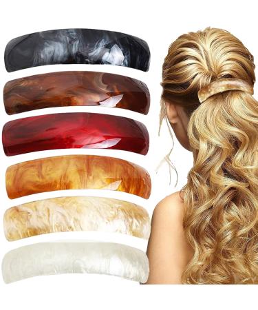 WTPIN 6 pieces of hair clips for women retro large classic hair clips automatic acrylic hair clips for fine and medium thick hair