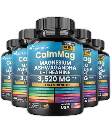 Best Magnesium Glycinate with Ashwagandha and L-Theanine 14 in 1 Supplement 60 Capsules 3 Bottle 1 Count (Pack of 1) - Buy Online on GoSupps.com