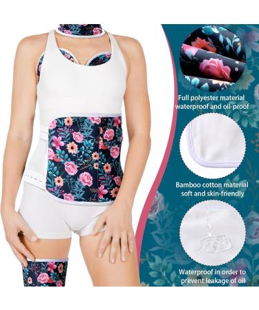 Buy Timgle 4 Pcs Castor Oil Pack Kit - Adjustable Flannel Wraps for Neck Breast Waist & More | Reusable Anti Oil Leak | Perfect for Liver & Knee Relief - Floral Style - Buy Online on GoSupps.com