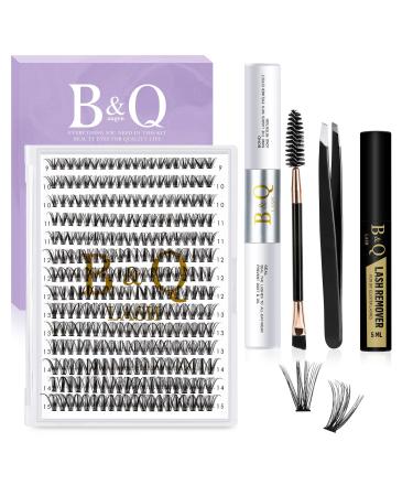 LASH Extension Set B & Q 280 PCs eyelash Extensions Set 0.07d 9-15Mix 30d eyelash extension set eyeliner set lash glue removal and applicator for mug extension beginners (SET-30D-0.07d MIX) 9-15 MIX 280PC SET-30D-D-0.07