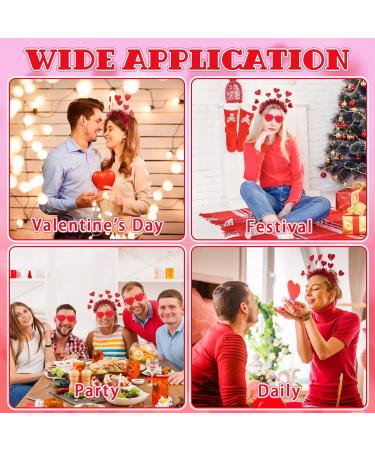 Frcolor Valentine's Day Heart Headband & Sunglasses | Sequin Love Accessories for Parties - Buy Online on GoSupps.com