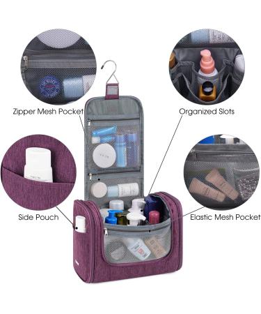 WANDF Large Hanging Toiletry Wash Bag Organizer - Denim Purple | Travel Makeup & Cosmetic Case for Men and Women - Buy Online on GoSupps.com