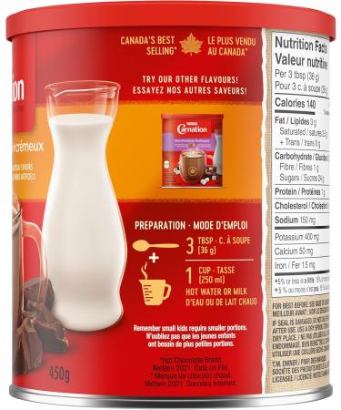 Carnation Hot Chocolate Rich And Creamy Hot Chocolate Canister 450g 6-Pack Chocolate 450 g (Pack of 6) - Buy Online on GoSupps.com
