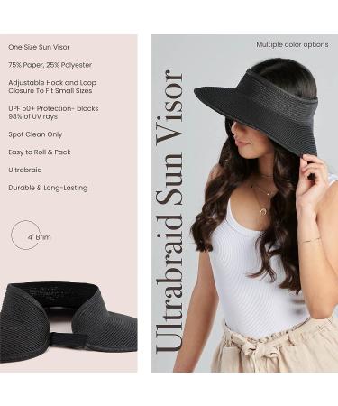 San Diego Hat Company Women's Adjustable Packable Roll-Up Visor - Black - Buy Online on GoSupps.com