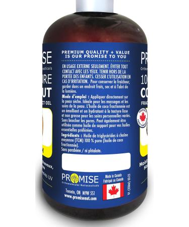 500ml (16oz) PURE COCONUT FRACTIONATED MCT OIL Moisturizes & Nourishes Hair Face and Skin UV Protected Non GMO Made in Canada (500ml) 500 ml (Pack of 1) - Buy Online on GoSupps.com