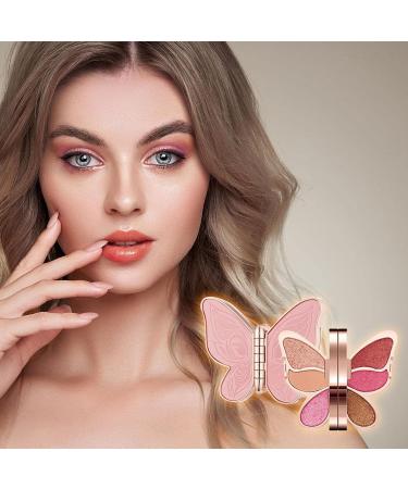 Butterfly Shape Eyeshadow Palette Matte Shimmer Glitter Ultra-Blendable Eye Shadow Pallet | Blendable Natural 6 Colors Eyeshadow Cosmetics Gift Kit Greatideal Crimson Rose Color - Buy Online on GoSupps.com