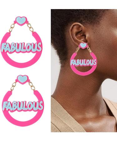 Feyley Halloween Acrylic Earrings - Handmade Retro English Letters for Women | Unique Novelty Jewelry - Buy Online on GoSupps.com