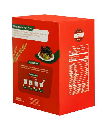 Spinach Fettuccine (Pack of 2) | Homemade Italian Pasta Da Capri | Plant-Based 16 Oz | Vegan & Healthy - Buy Online on GoSupps.com