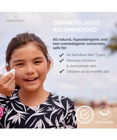 Amavara Mineral Clear Sunscreen Face Stick SPF 50 Sheer 2-Pack - Reef Safe, Zinc Oxide, Waterproof Sunscreen for Kids & Sensitive Skin - Vegan & Cruelty Free - 1.2oz - Buy Online on GoSupps.com