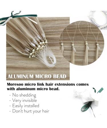 Moresoo Microring Real Hair Extensions - Brown & Blonde 1g Cold Fusion 45cm Remy Hair Thick 50g #9A/60 - Buy Online on GoSupps.com