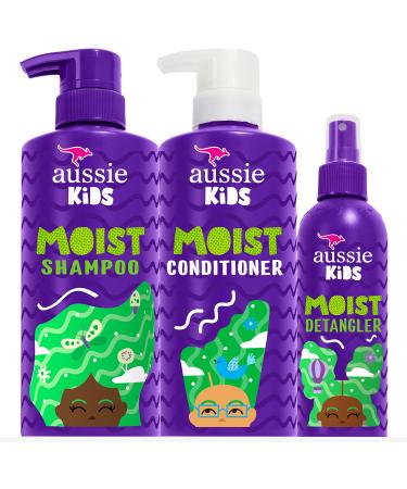 Aussie Kids Sulfate Free Shampoo, Conditioner, and Detangler Bundle, Paraben Free (3 Piece Set) Shampoo, Conditioner & Detangler Bundle