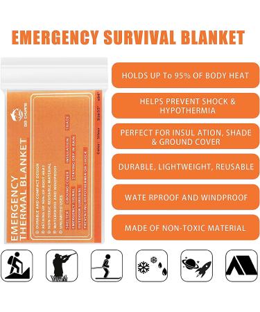 QIO CHUANG Emergency Mylar Thermal Blankets - Pack of 6 for Outdoors, Hiking, Survival, Bug Out Bag | Space Blanket for Camping, Marathons, First Aid - Buy Online on GoSupps.com