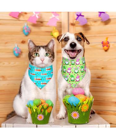 Easter Dog Bandana Set - 20 Pcs Washable Triangle Bibs for Dogs & Cats - Rabbit, Egg, Carrot Design - Adjustable & Washable Pet Scarfs - Easter Pet Accessories - Buy Online on GoSupps.com