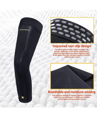 THX4COPPER Compression Full Leg Sleeves (Pair) XX-Large - Boost Recovery & Performance | International Shipping Available - Buy Online on GoSupps.com