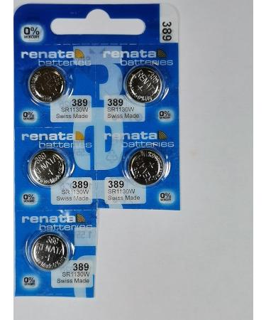 Renata Watch Battery Swiss Made - 389 SR1130SW AG10 1.5V (Pack of 5) | Reliable Replacement for Watch Care - Buy Online on GoSupps.com