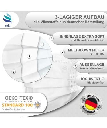 Kela OP Mask - 250x Medical Masks Made in Germany | Oeko-Tex Standard | Premium Respiratory Protection (MNS Type IIR) | White Disposable Masks - Buy Online on GoSupps.com