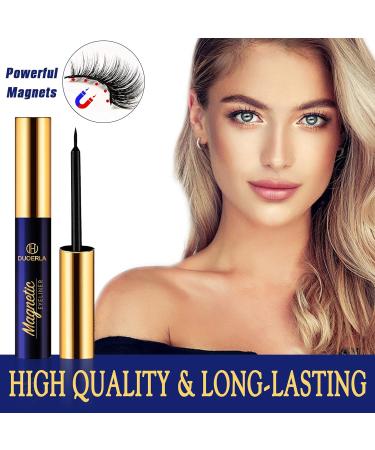 DUOERLA Magnetic Lashes Kit - 10 Pairs 3D Reusable Eyelashes + 4 Waterproof Eyeliner Tubes - Easy Application Long Lasting & Natural Look - International Shipping - Buy Online on GoSupps.com