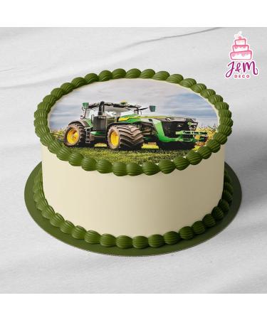 J & M Deco Edible Cake Topper | Tractor Motif Birthday Decoration | 20cm Fondant Cake Decor - Perfect for Birthdays & Celebrations - Buy Online on GoSupps.com