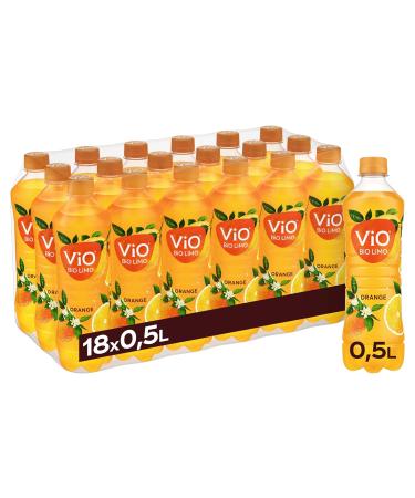 ViO BiO Limo Orange - Vegan Organic Lemonade with Fruity Orange Flavour Recyclable Disposable Bottles - 18 x 500 ml