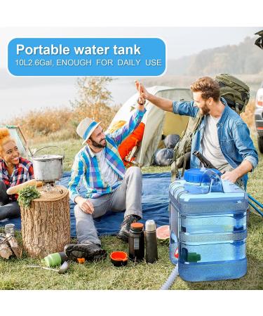 2 Pcs Portable Water Storage Containers with Spigot - 2.6 Gallon Large Tanks for Camping, Home, Emergency | Thick Water Dispenser Carrier for Vehicle | Outdoor Hiking Essential - Buy Online on GoSupps.com