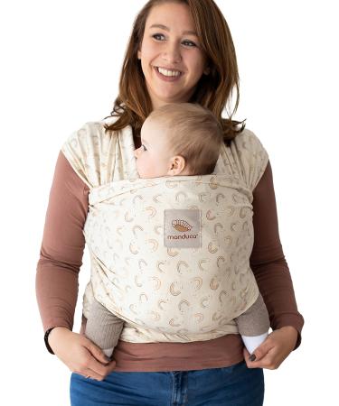 manduca Sling Elastic Baby Wrap Baby Carrier Made of Organic Cotton Easy to Wear Comfortable Baby Carrier for Newborns and Infants from Birth up to 15kg (RainbowDay) 5.10x0.60 m Limited edition RainbowDay