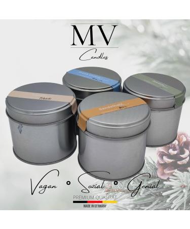 Natural Scented Sandalwood Candle - 250g Tin | 40 Hours Burn Time | Hand Poured Vegan Soy Wax - Scendet Candle - Buy Online on GoSupps.com