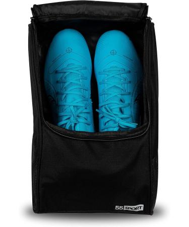 55 Sport Ventilated Football Shoe Bag with Zipper Pocket - Black | One Size | International Shipping Available - Buy Online on GoSupps.com