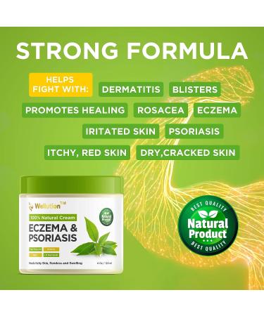 WELLUTION Natural Eczema and Psoriasis Cream - Intensive All-in-1 Treatment for Skin Irritations - Made in USA - Buy Online on GoSupps.com