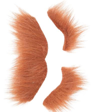 fake moustache Self Adhesive Beard Eyebrow Set for Costume Festivals - Easy to Use and Remove Brown Suitable for Adults and Children - Buy Online on GoSupps.com