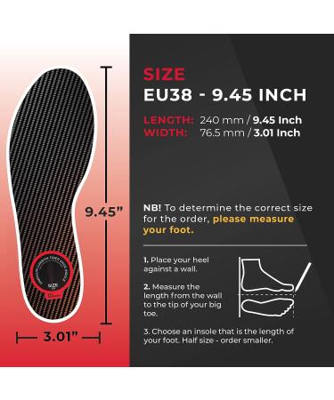 Carbon Fiber Insole 1pc | Rigid Insert for Foot Injury Relief - Sesamoiditis, Arthritis, Lisfranc | Orthotic Insert for Sprained Toe Fracture | W8.5-9 M7.5 Women's 8.5-9 Men's 7.5 - Buy Online on GoSupps.com