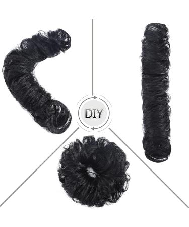 SEGO Long Hairpiece Hair Tie Extensions - Real Hair Messy Bun Updo Voluminous Wavy Hair Extension (32G) - Black#1 - Buy Online on GoSupps.com
