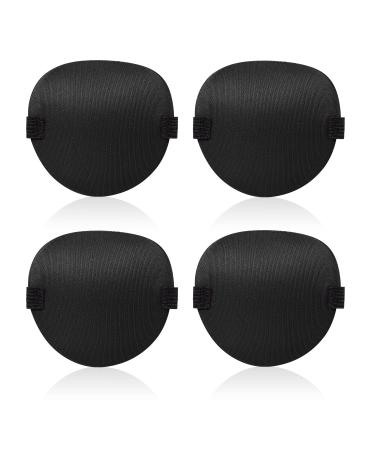 4pcs Eye Patches, Medical Eye Patches for Adults, Soft 3D Adjustable Lazy Eye Patches Eye Patches for Left & Right Eye for Improving Weak Strabismus, Surgery Recovery Period (Black)