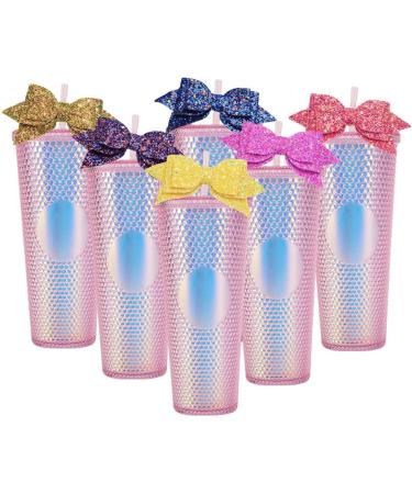 Bow Straw Charm | Water Resistant Decorations for Straws - PU Leather Sparkling Straw Reusable Decoration for School Prizes Bar Wedding Suit 2 - Buy Online on GoSupps.com