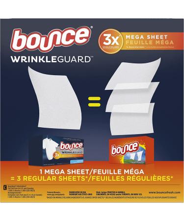 Bounce WrinkleGuard Mega Dryer Sheets - Outdoor Fresh Scent - 120 Count - Buy Online on GoSupps.com