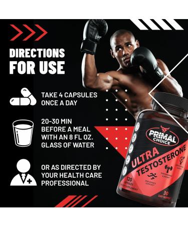 Men's Testosterone Supplement | Tribulus Terrestris Tongkat Ali Saw Palmetto & More | Energy & Muscle Strength Support | 120 Capsules - Buy Online on GoSupps.com