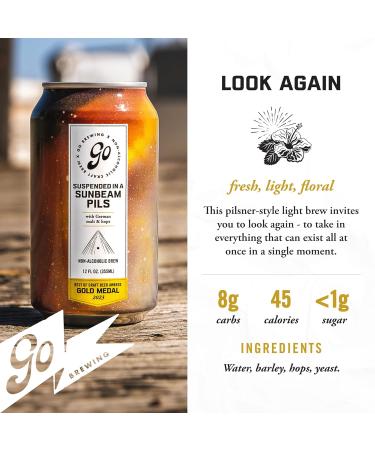 Go Brewing 12 Mixed Pack - Non-Alcoholic Craft Brew | Assorted Low-Calorie Flavors & Classic Ingredients | 12 Fl Oz Cans - Buy Online on GoSupps.com