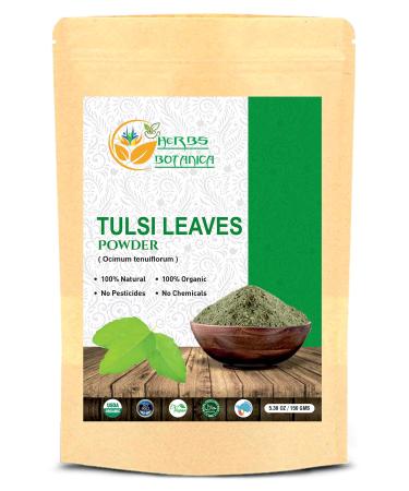 Herbs Botanica Tulsi Powder Tulasi Holy Basil Tulsi Powder Ocimum Sanctum 5.3 Oz / 150 Gms Qasil Leaf Pot Indian Cleanse