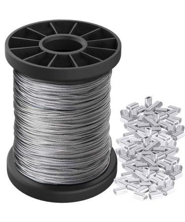 Picture Hanging Wire 1.5mm Up to 150lbs,100Feet(30.5M) Stainless Steel Wire Spool with 40Pcs Aluminum Crimping Loop Sleeve,Heavy Hanging Kit for Photo Frame Picture,Artwork,Mirror,String Light Hanging - Buy Online on GoSupps.com
