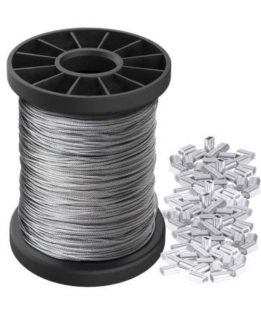 Picture Hanging Wire #2 100-Feet Braided Picture Wire Heavy for Photo Frame  Picture,Artwork,Mirror Hanging,Supports up to 30lbs 100 Feet-Silver