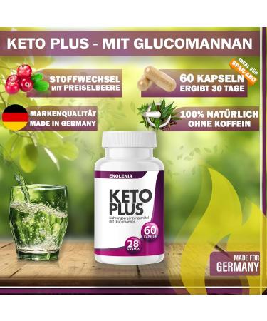 Buy Enolenia KETO PLUS Capsules - High Dose Glucomannan Dietary Supplement for Men & Women 60 Capsules - International Shipping Available - Buy Online on GoSupps.com